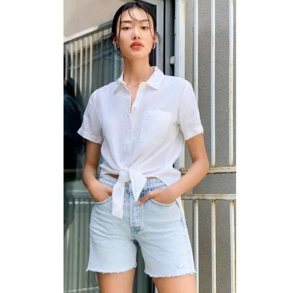 Rag & Bone “Maya High Rise Midi Short in Nevada Blue” -24 - Picture 1 of 10